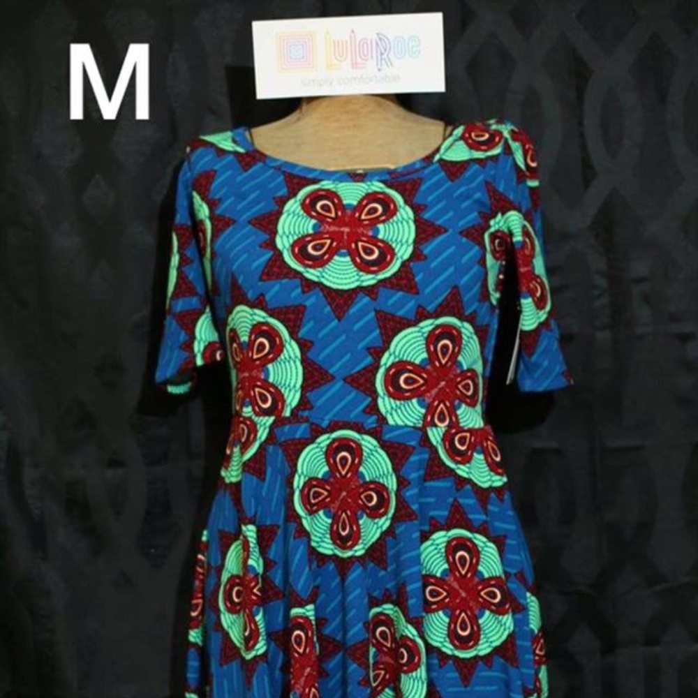 medium blue print lularoe Nicole dress